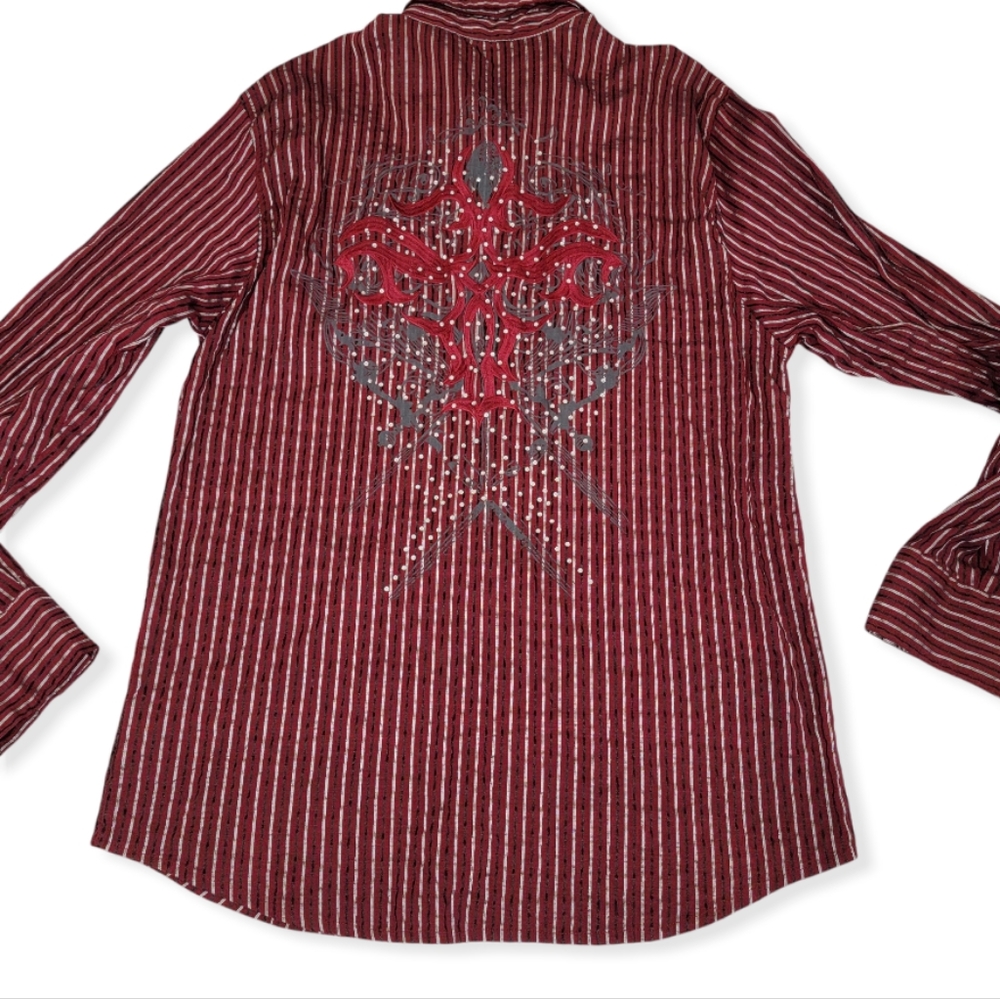 1901 El General Embellished Embroidered Long Sleeve Button Up Size XL